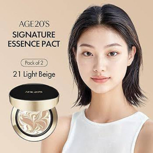 Age 20's Signature Essence Cover Pact SPF50+ Cushion Foundation with Refills