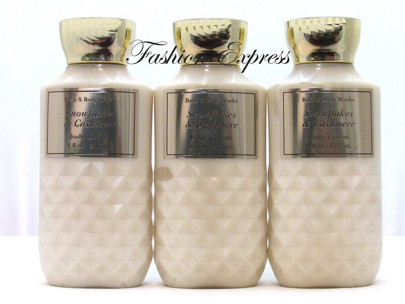 BATH & BODY WORKS SNOWFLAKES CASHMERE LOTION 8 FL OZ (LOT OF 3 PCS)