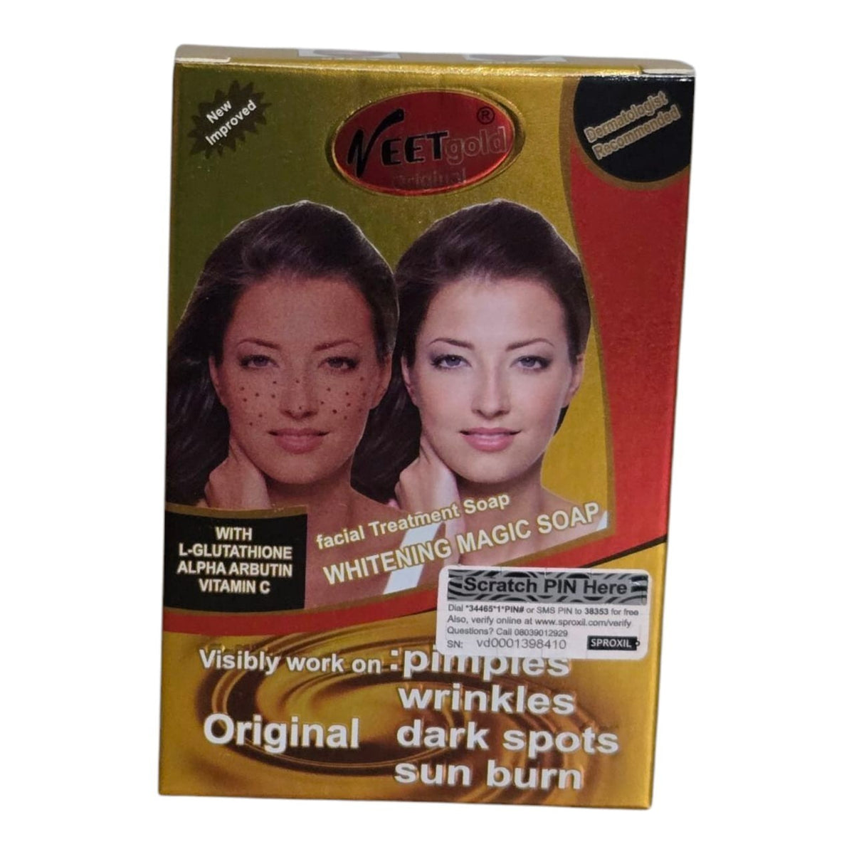 Facial Soap for Clear Skin - Original Veet Gold Facial Bar