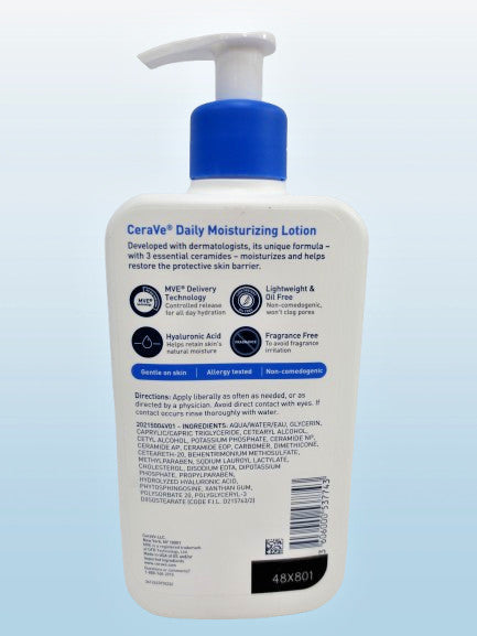 CERAVE DAILY MOISTURIZING LOTION FOR NORMAL TO DRY SKIN 12 OZ 3PCS
