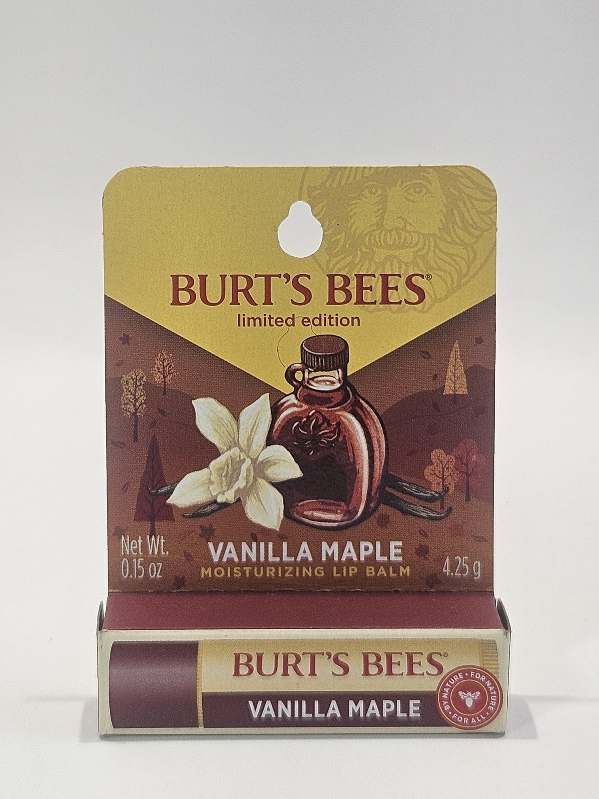 Burt's Bees Vanilla Maple Flavored Lip Balm 0.15 oz Natural Limited Edition