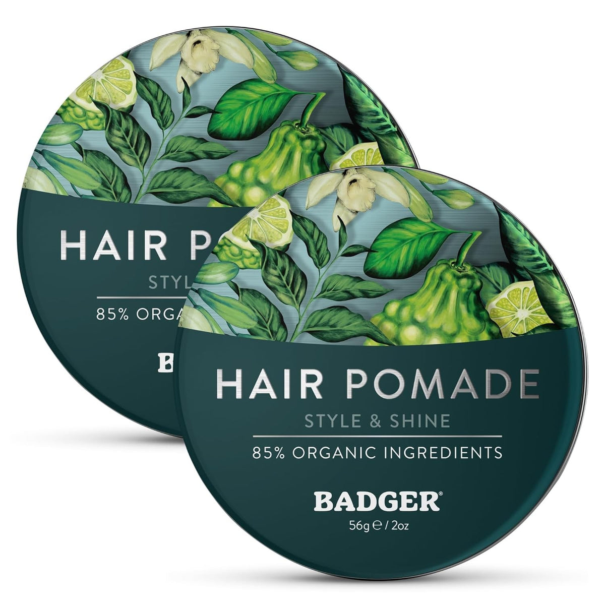 All-Natural Hair Pomade with Organic Oils - Medium Shine & Hold, 2 oz - Pack of 2