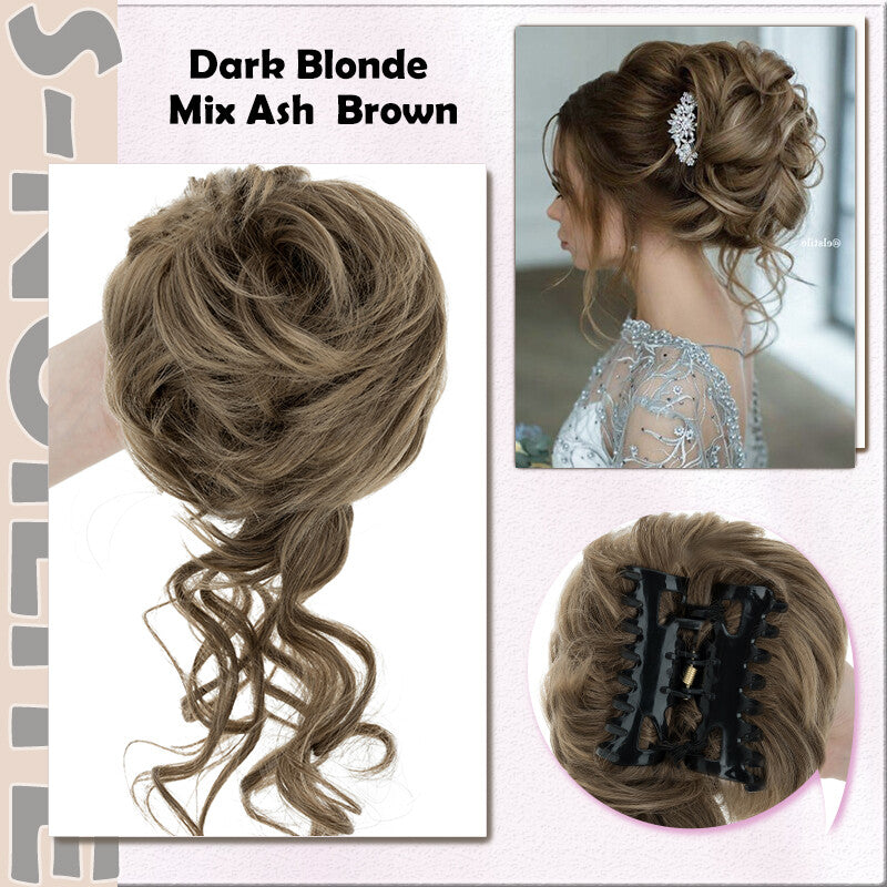 X-Large Thick Curly Claw Chignon Messy Bun Hair Extension Clips - All Colors