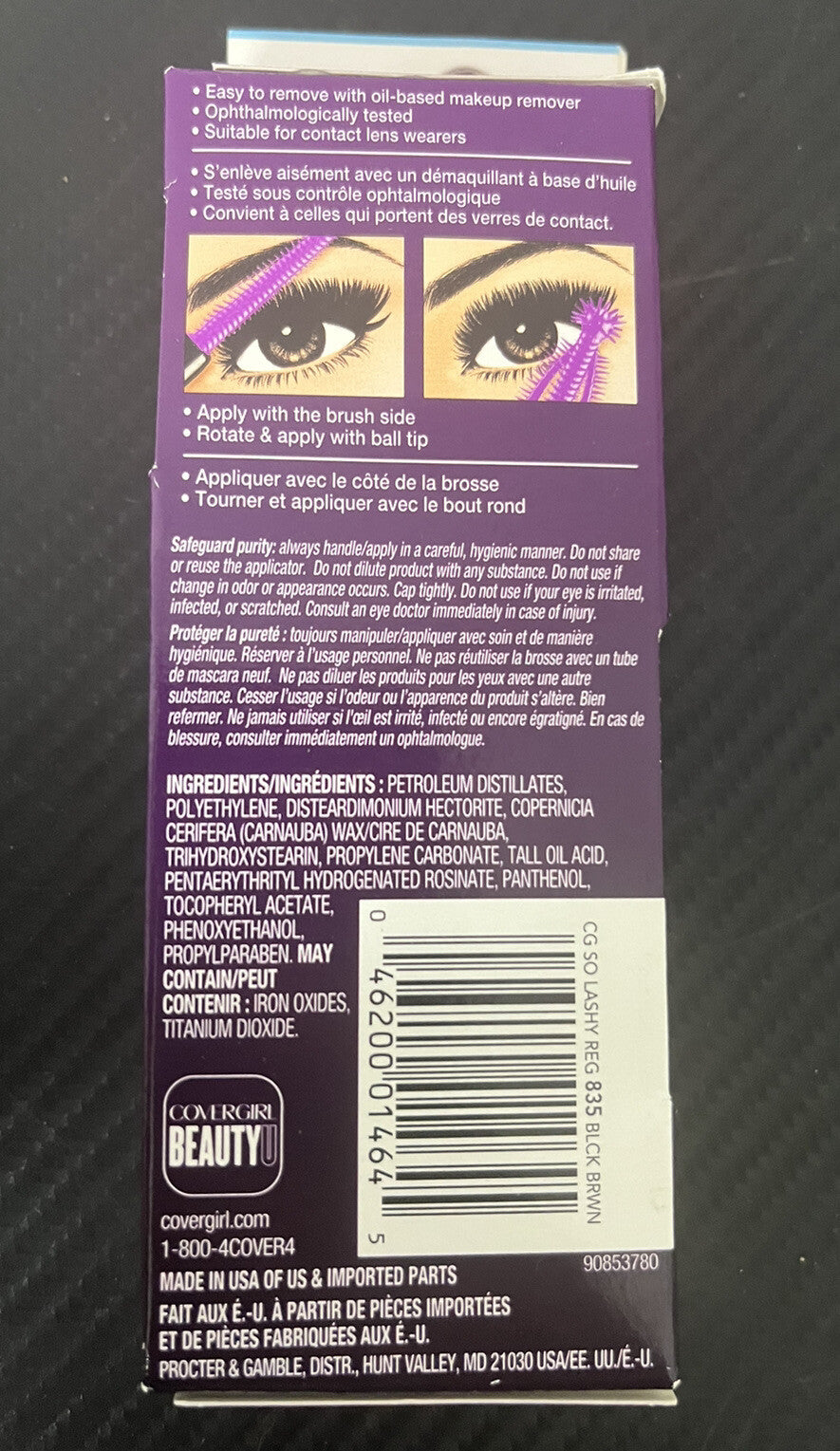 2-Pack Waterproof Mascara for Bold Lashes - Black Brown #835