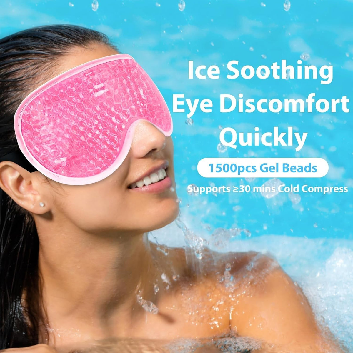 Gel Eye Masks for Cold & Hot Therapy - Reversible Sleep & Migraine Relief Set