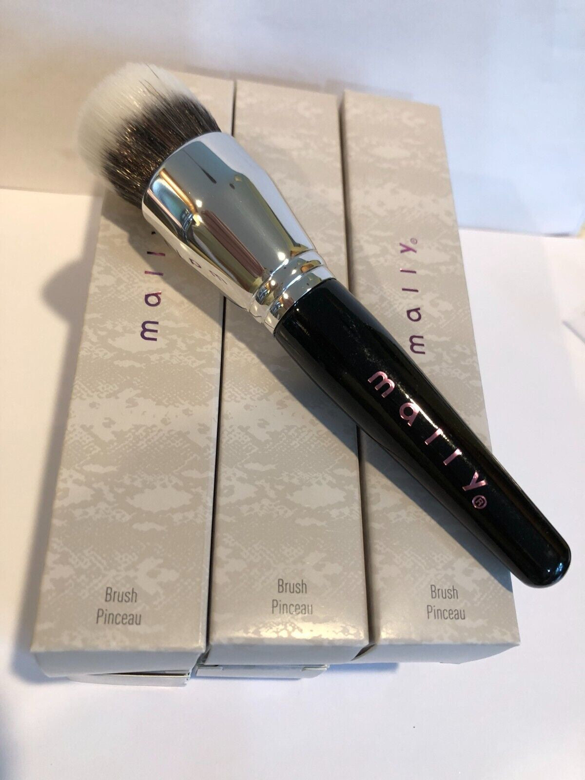 Makeup Foundation Powder Brush 6 Inch Black Silver Lot of 6