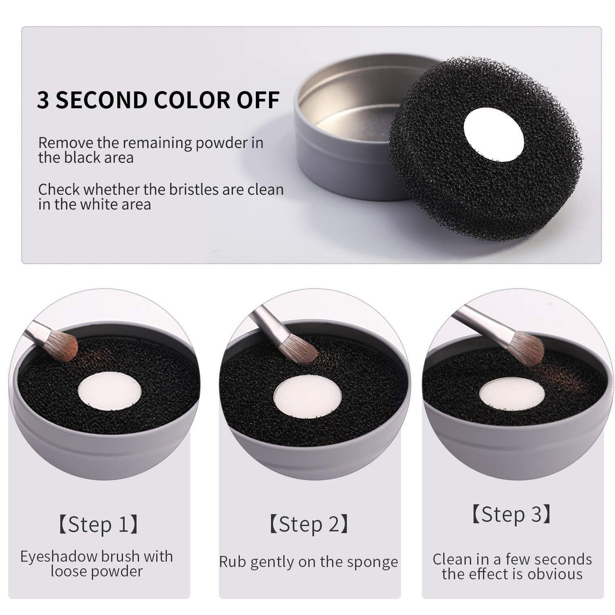 Makeup Brush Cleaner Sponge Set - Color Removal & Brush Refreshing Tool