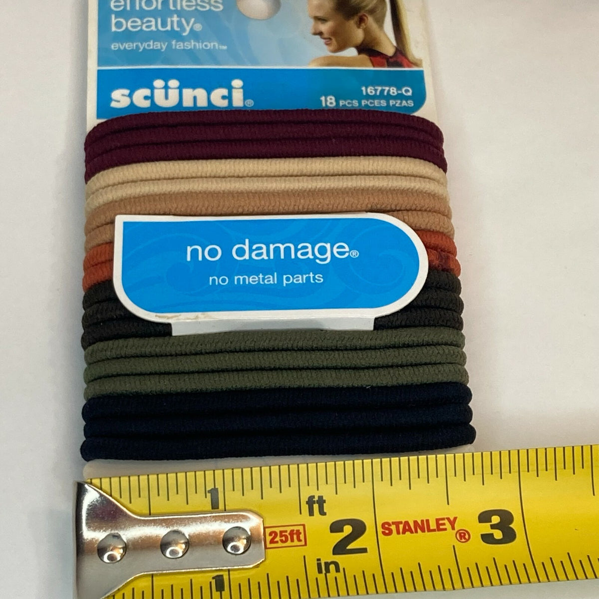 Scunci Hair Ties Ponytail Elastics No Metal Fall Warm Colors Red Tan