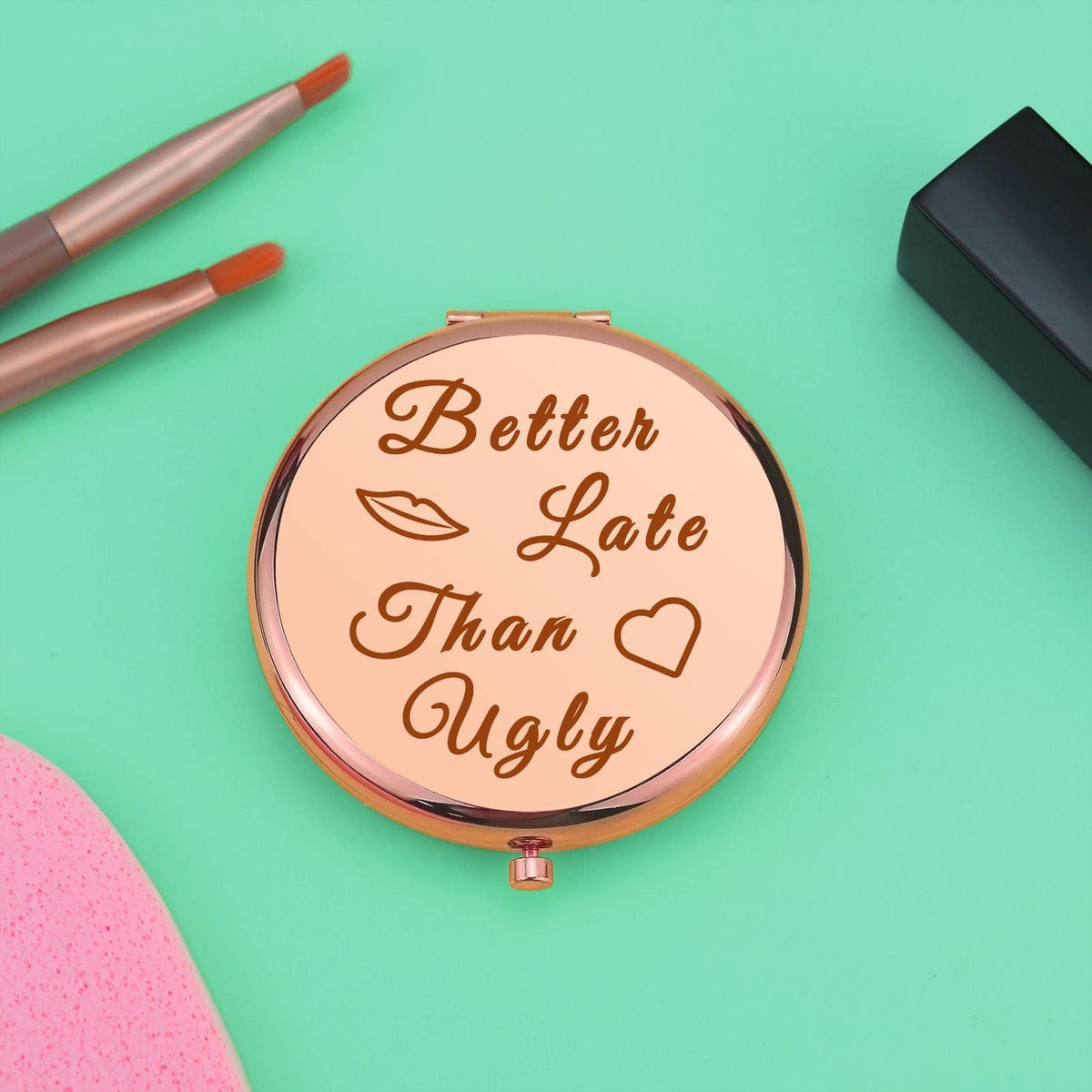 Funny Compact Mirror for Women - Humorous Gift for Birthday, Christmas, Friends, Boss