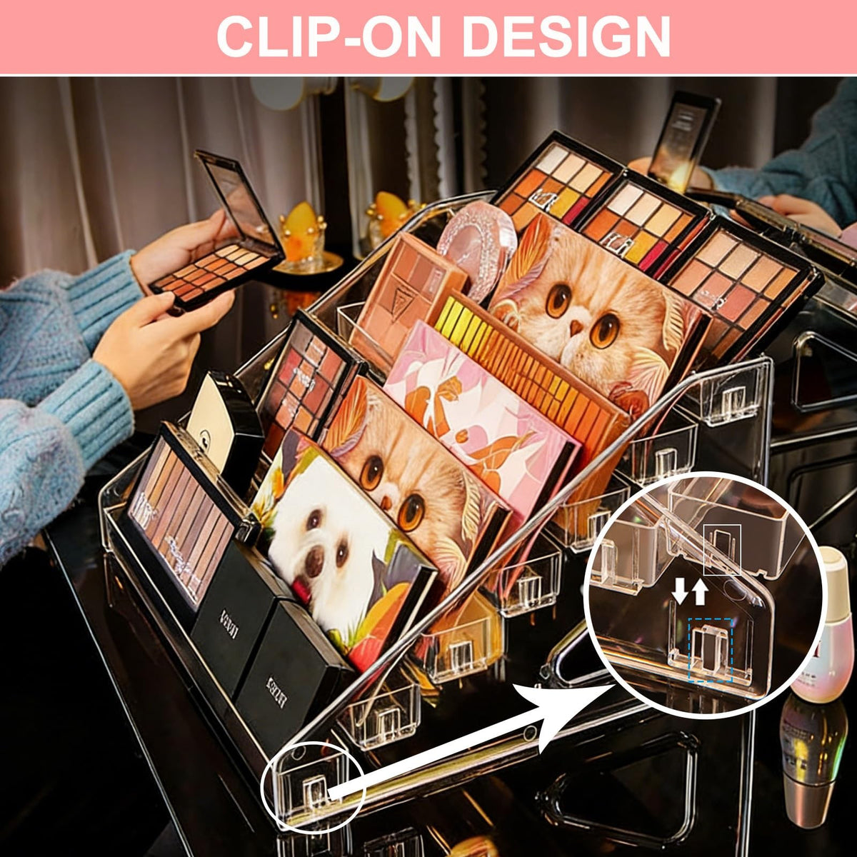 7-Tier Acrylic Nail Polish Organizer Rack 2 Pack - Clear Display Stand