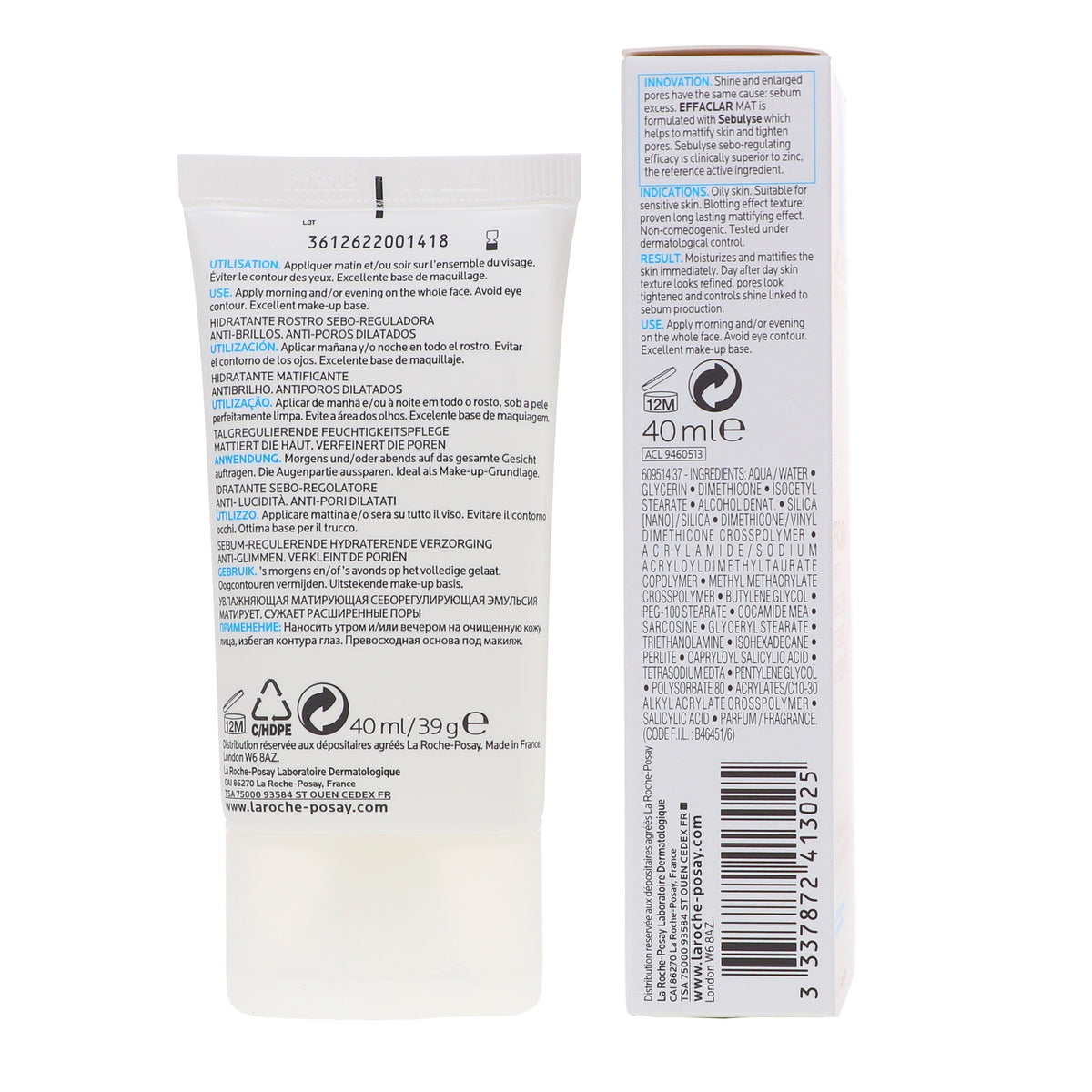 Effaclar Mat Mattifying Moisturizer for Oily Skin - 1.3 oz | Long-Lasting Shine Control