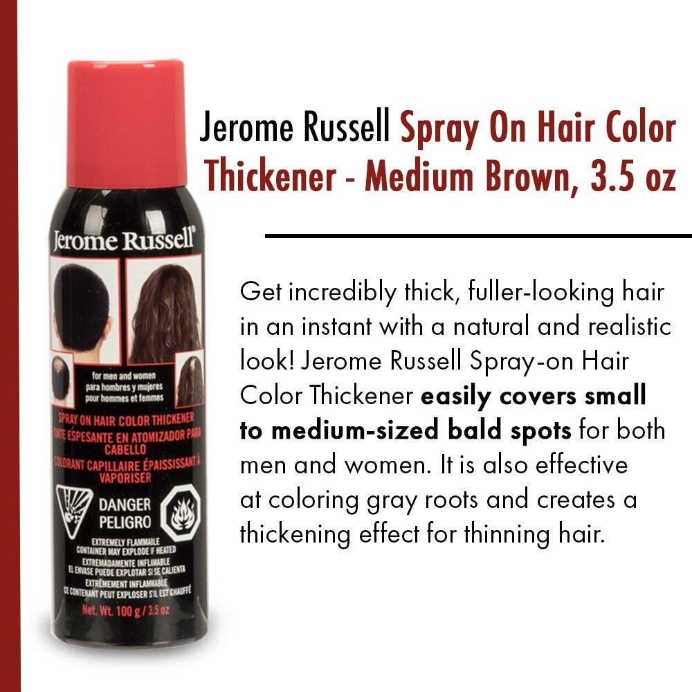 Spray on Hair Color Thickener Jet Black 3.5 oz (3 Pack)
