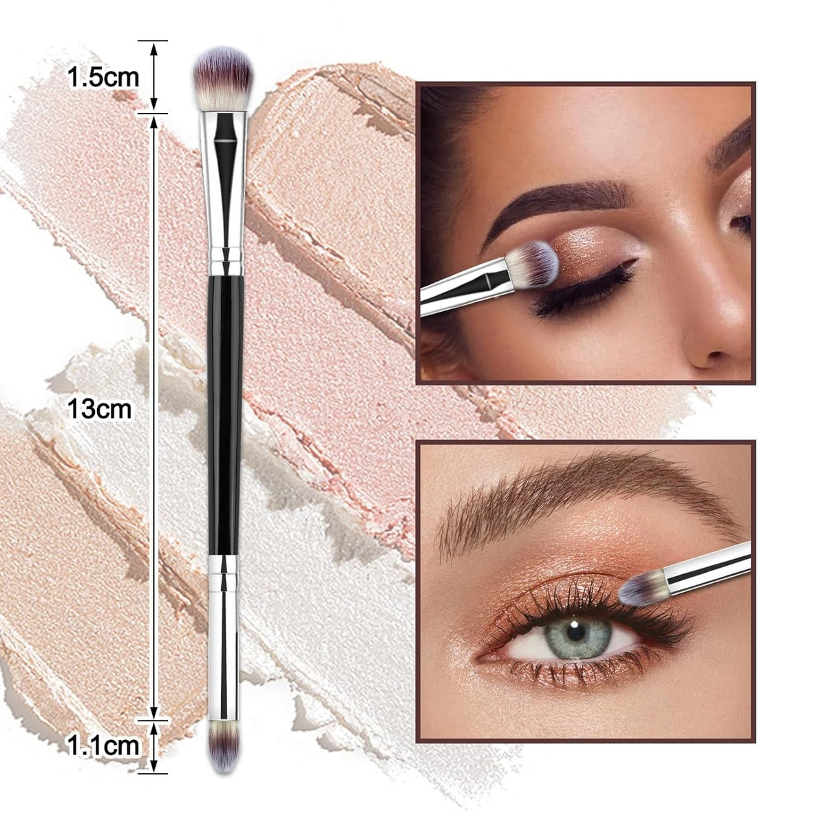 Professional Eyeshadow Brush Set for Eye Makeup & Concealer - 3 Pieces