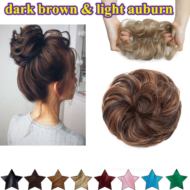 Large Curly Messy Bun Hair Piece Scrunchie for Thick Hair Updo Extensions