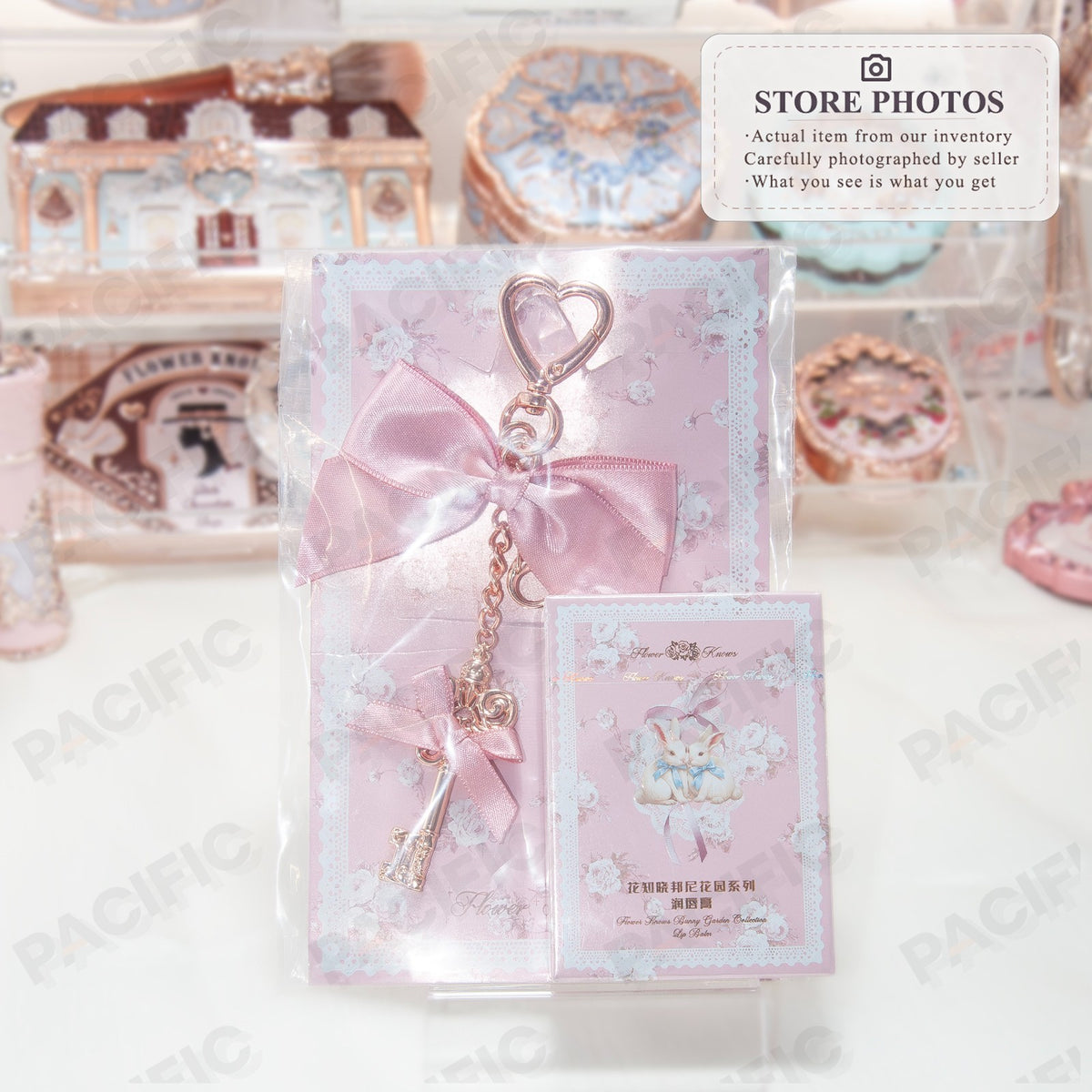 Flower Knows Bunny Garden Lip Balm Bag Charm - 2 Colors, US Stock