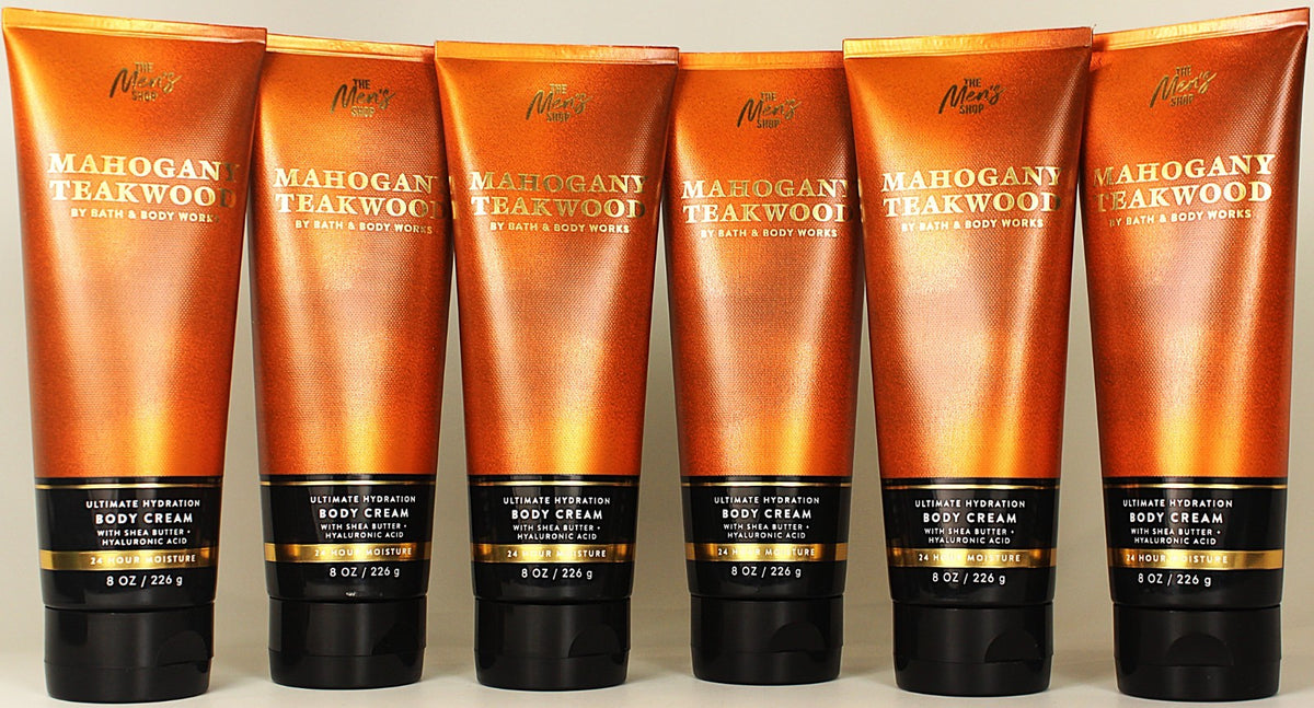 Mahogany Teakwood Men's Body Cream Lotion 8oz - 6 Pack