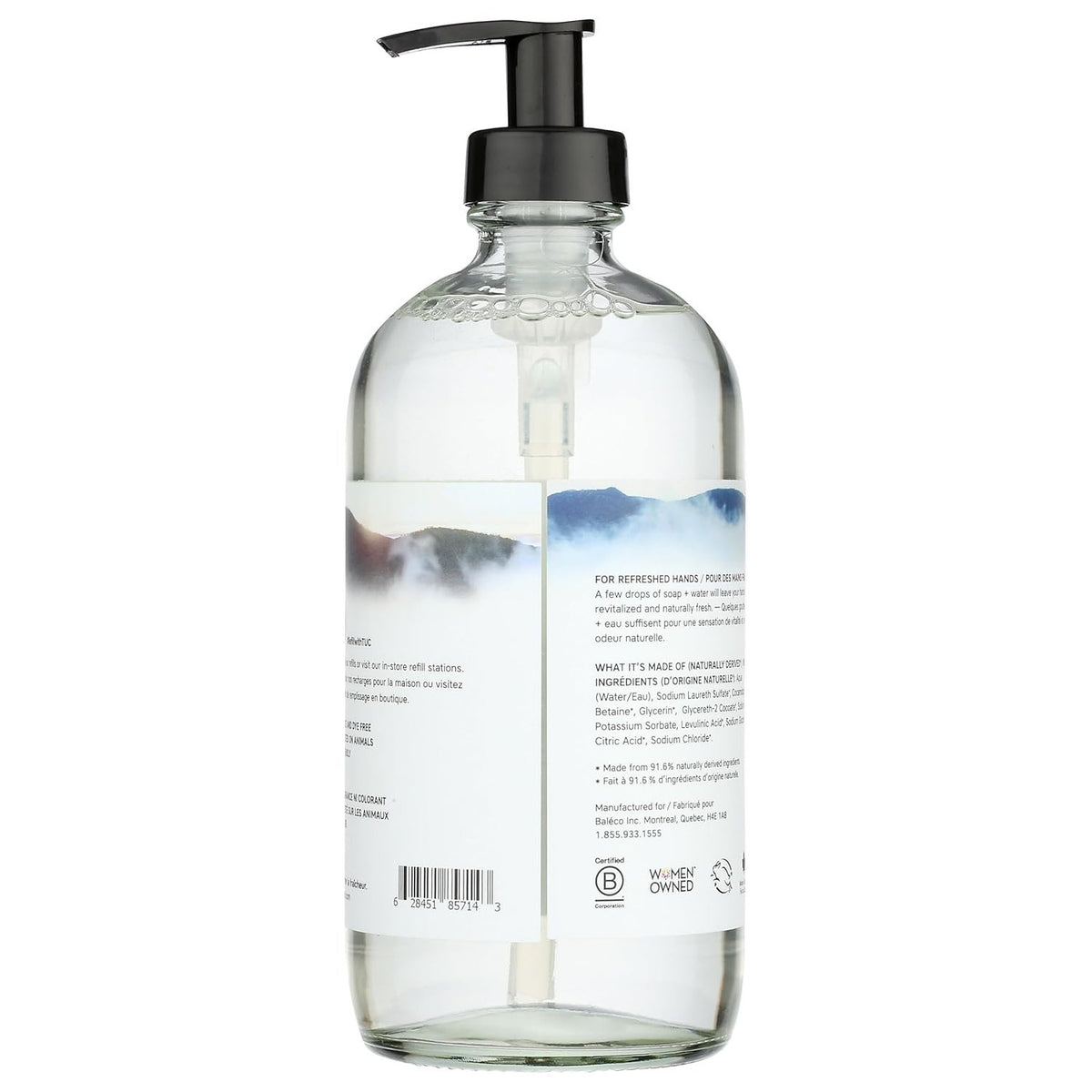 The Unscented Company, Liquid Hand Soap, Glass Bottle, 15.7 Ounces
