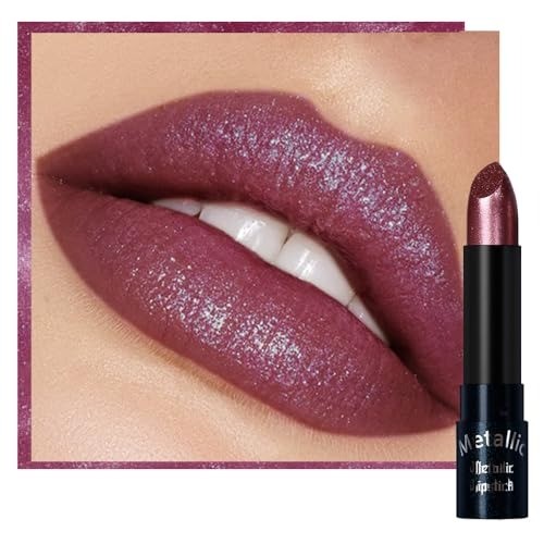 Color Changing Glitter Lipstick - Metallic Shimmer Lip Makeup for Women