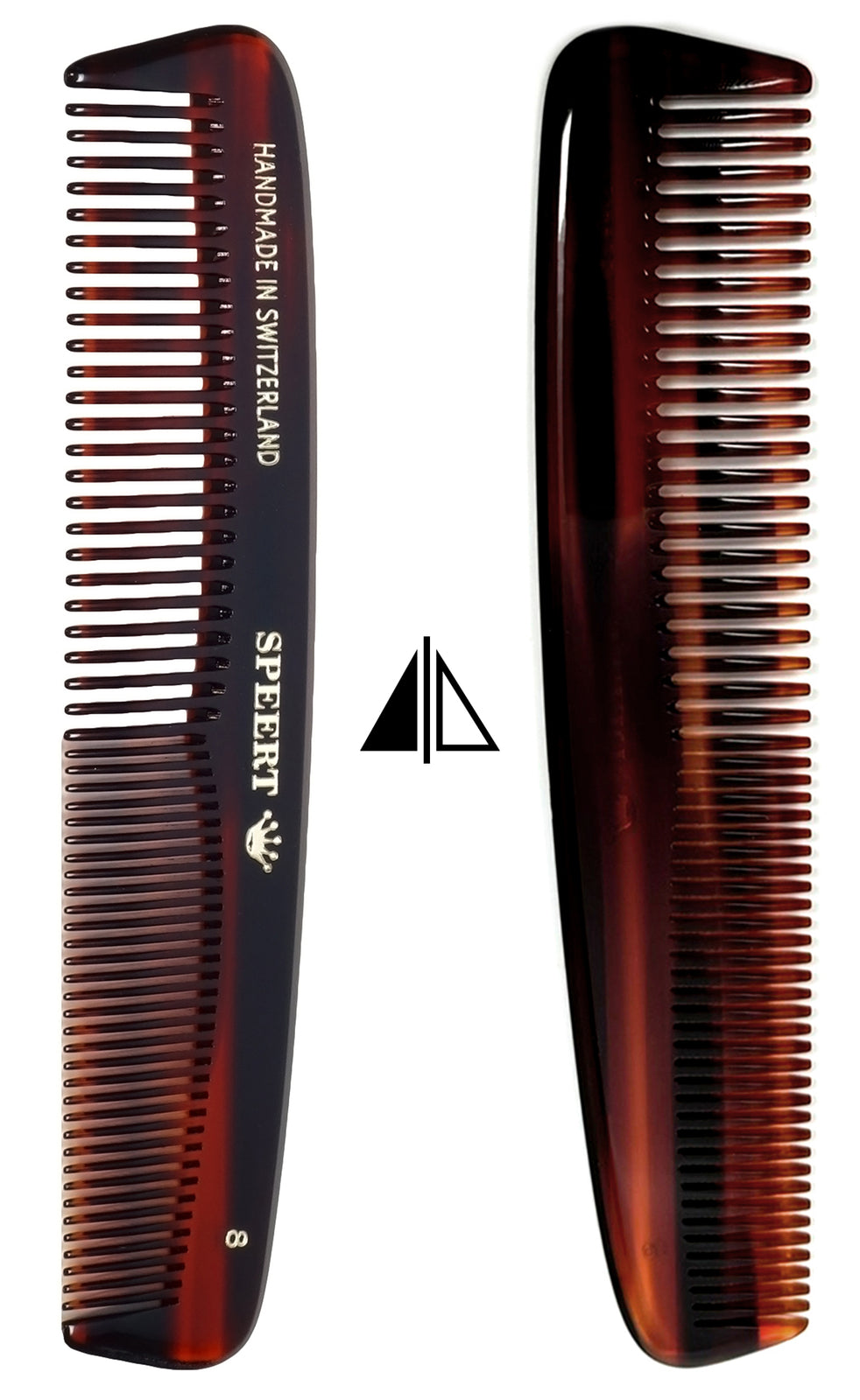 Handmade Swiss Tortoise Shell Comb 5 Inch Style #8 Havana Brown