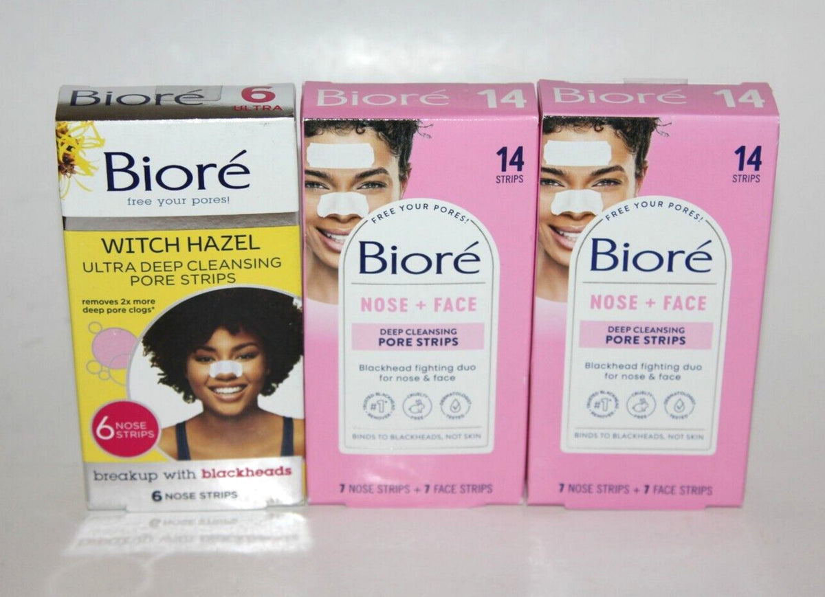 3 Pack Deep Cleansing Pore Strips with Witch Hazel for Blackheads - Bioré
