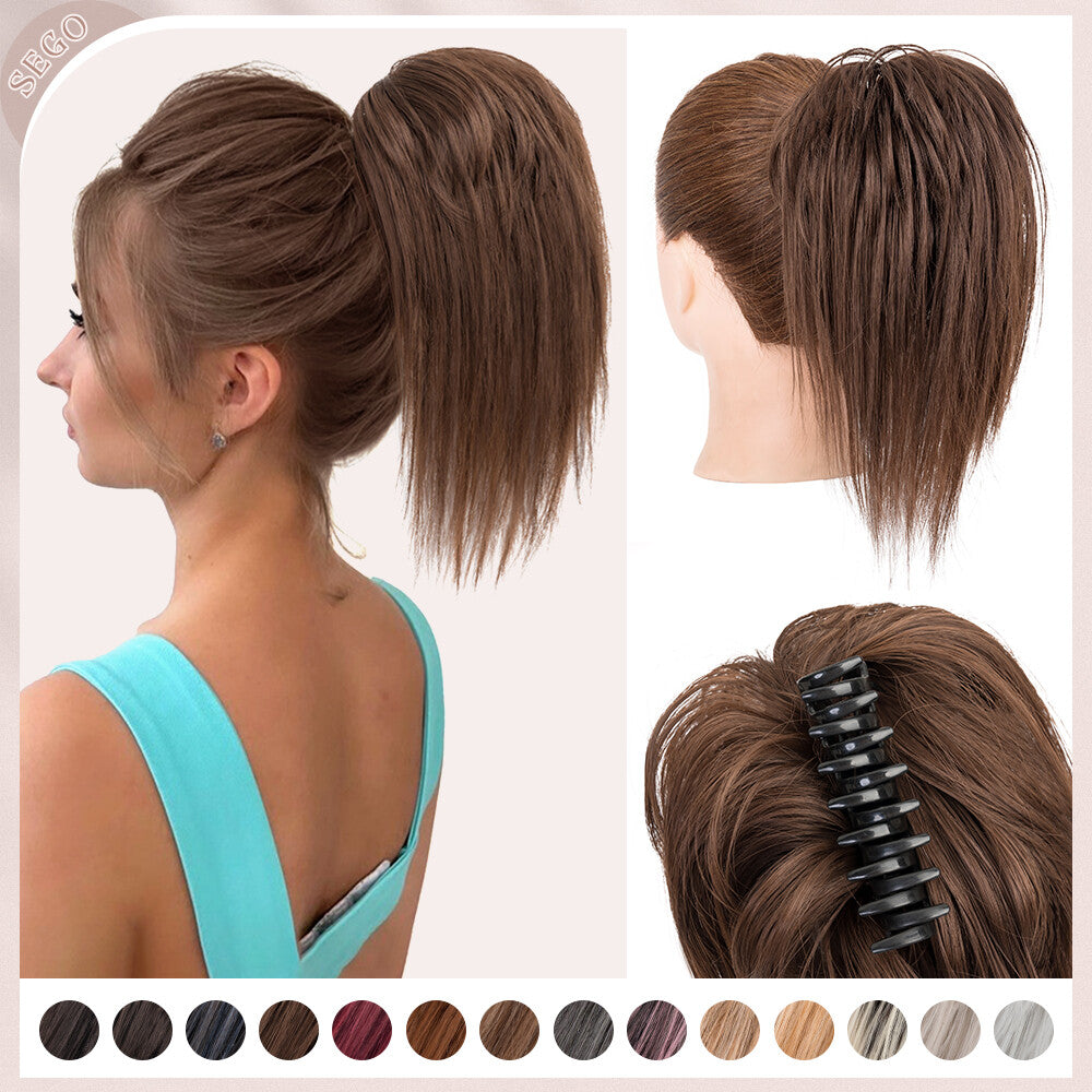 Thick Messy Bun Hair Piece with Scrunchie & Claw Clip - Hair Extensions, Updo Accessory