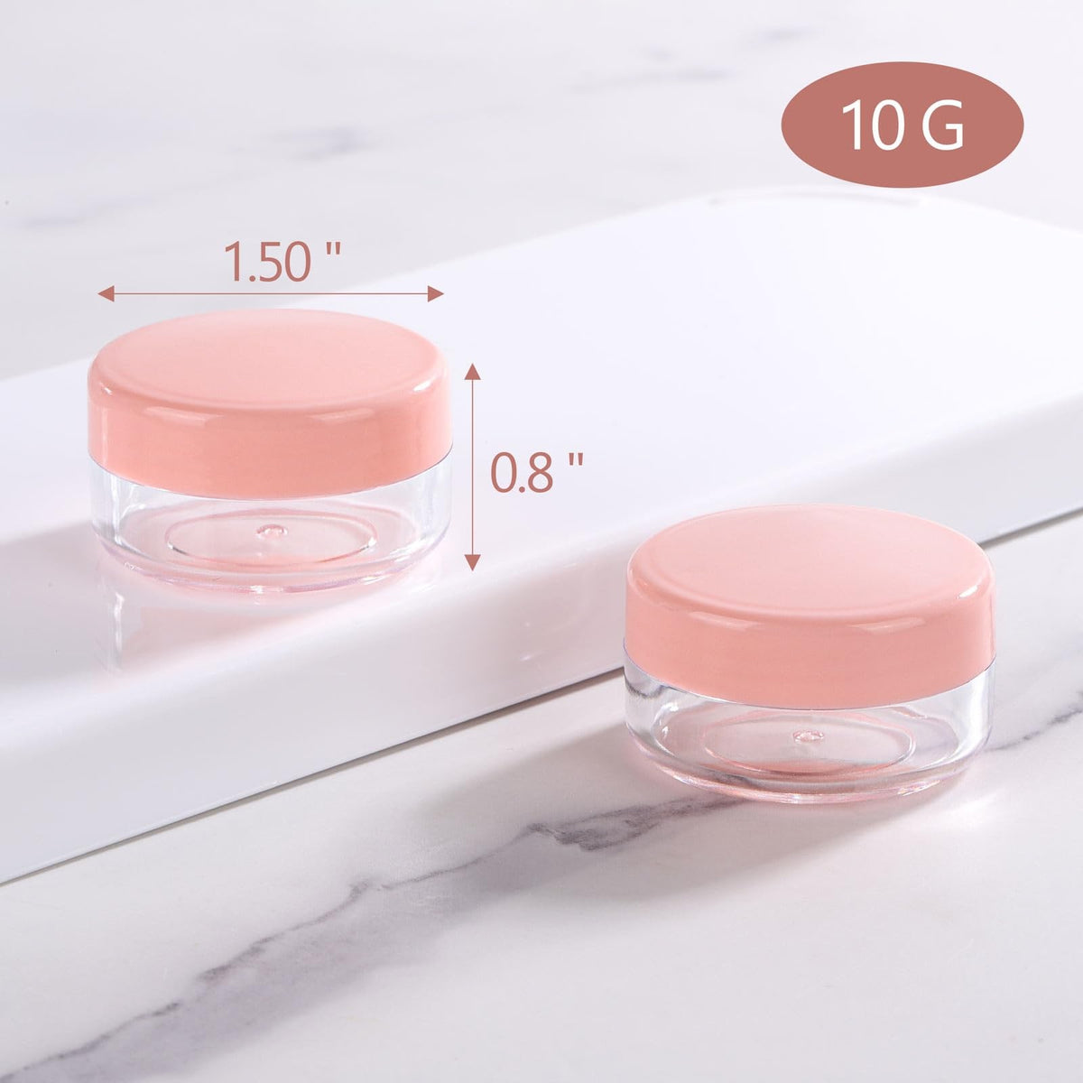 10g Sample Plastic Jars with Lids - Small Cosmetic Containers, Lip Balm & Cosmetic Storage