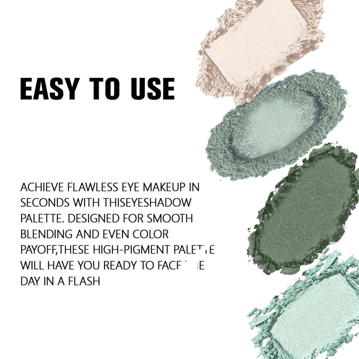 Green Eyeshadow Palette - Long-Lasting, Waterproof, Travel-Friendly
