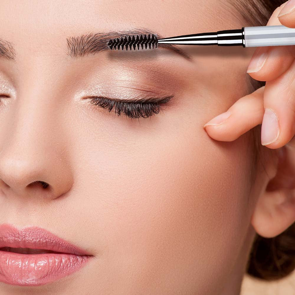 Reusable Eyelash & Brow Brush Set with Cap - Soft Spoolies for Mascara & Styling