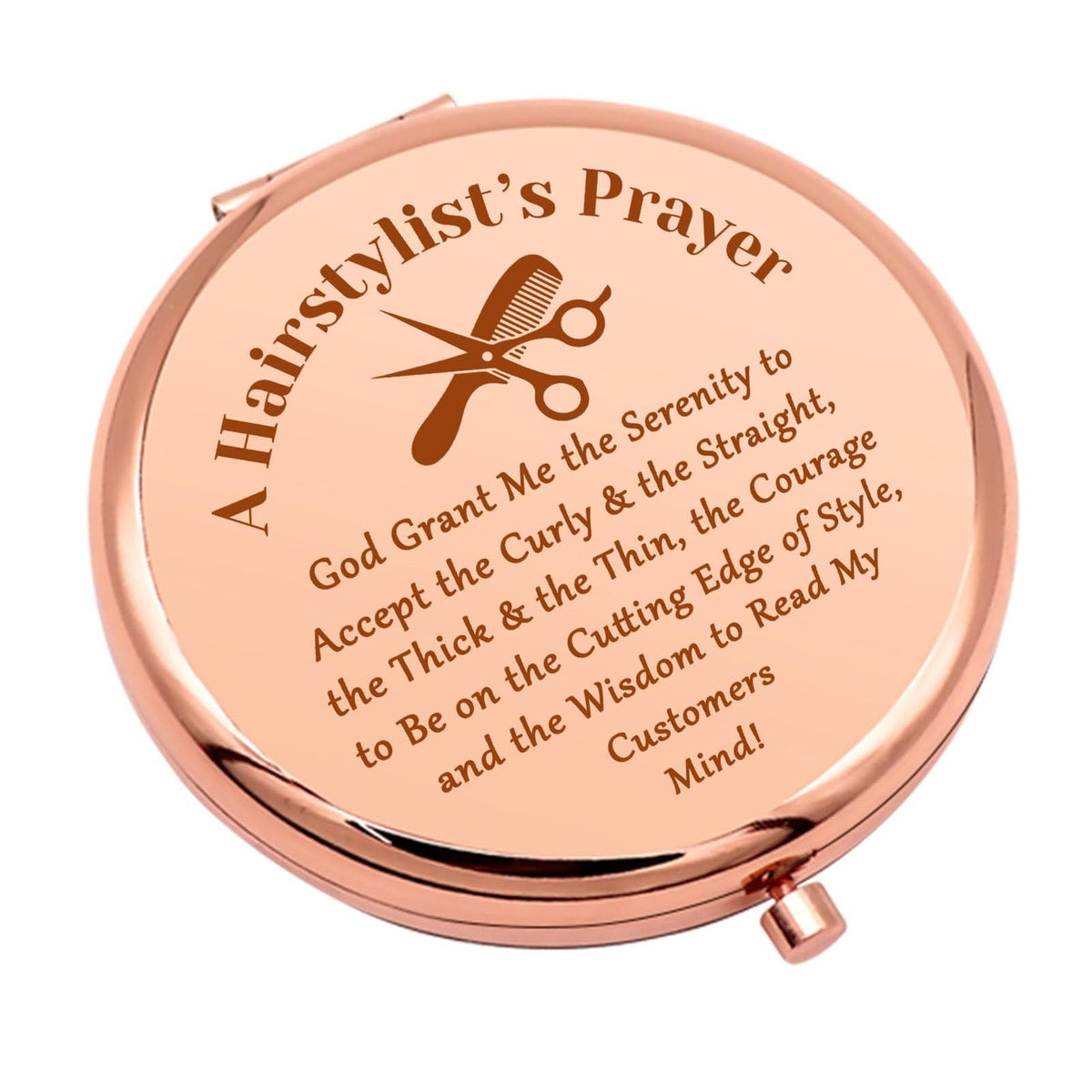 Compact Makeup Mirror for Hairdressers with Magnification - Inspirational Gift for Women