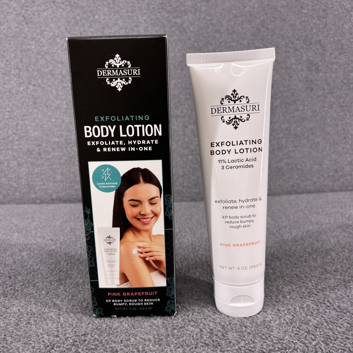 Dermasuri Exfoliating Body Lotion Grapefruit KP Scrub-reduce Bumpy