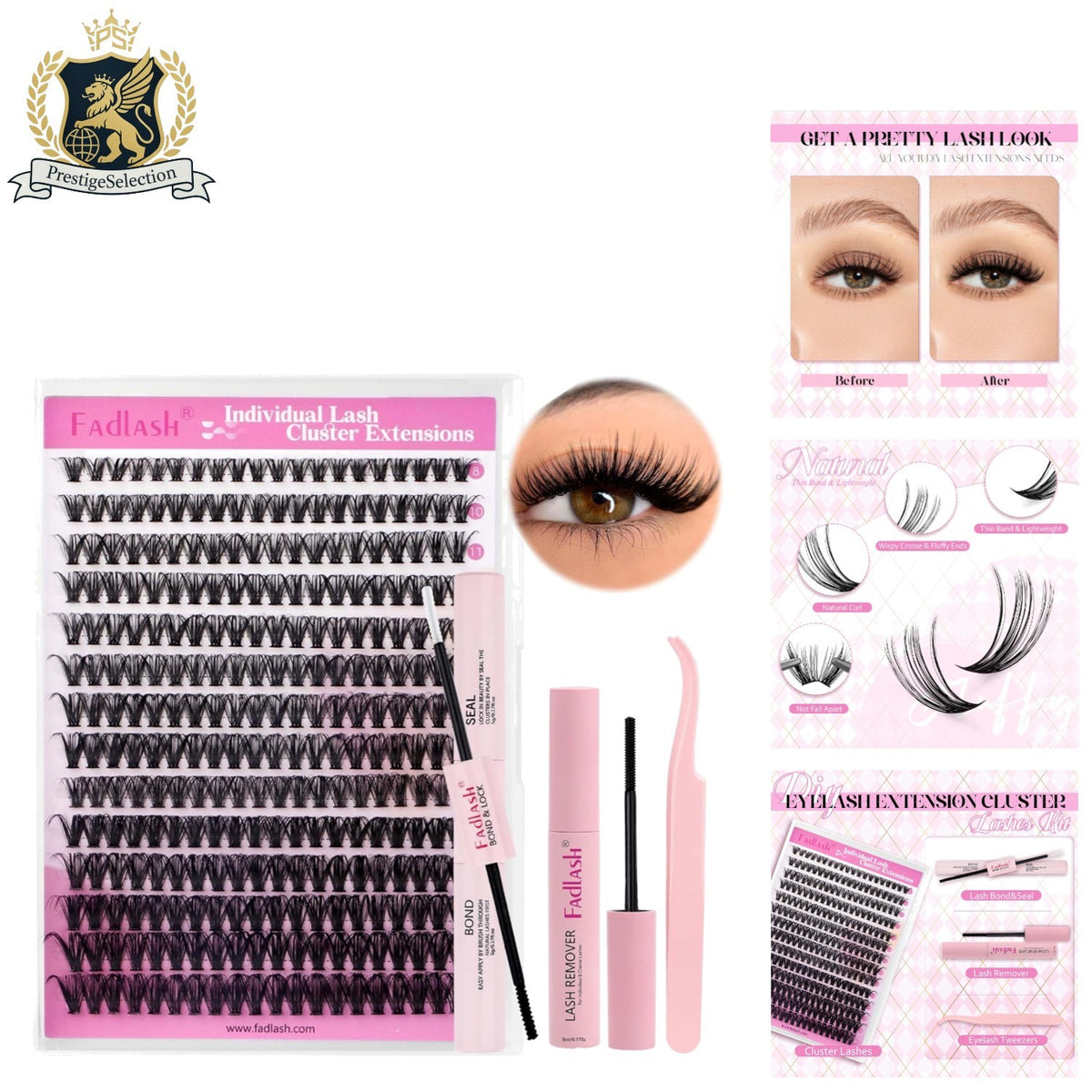 DIY Lash Clusters Kit 280PCS Natural Wispy Extensions for Beautiful Lashes