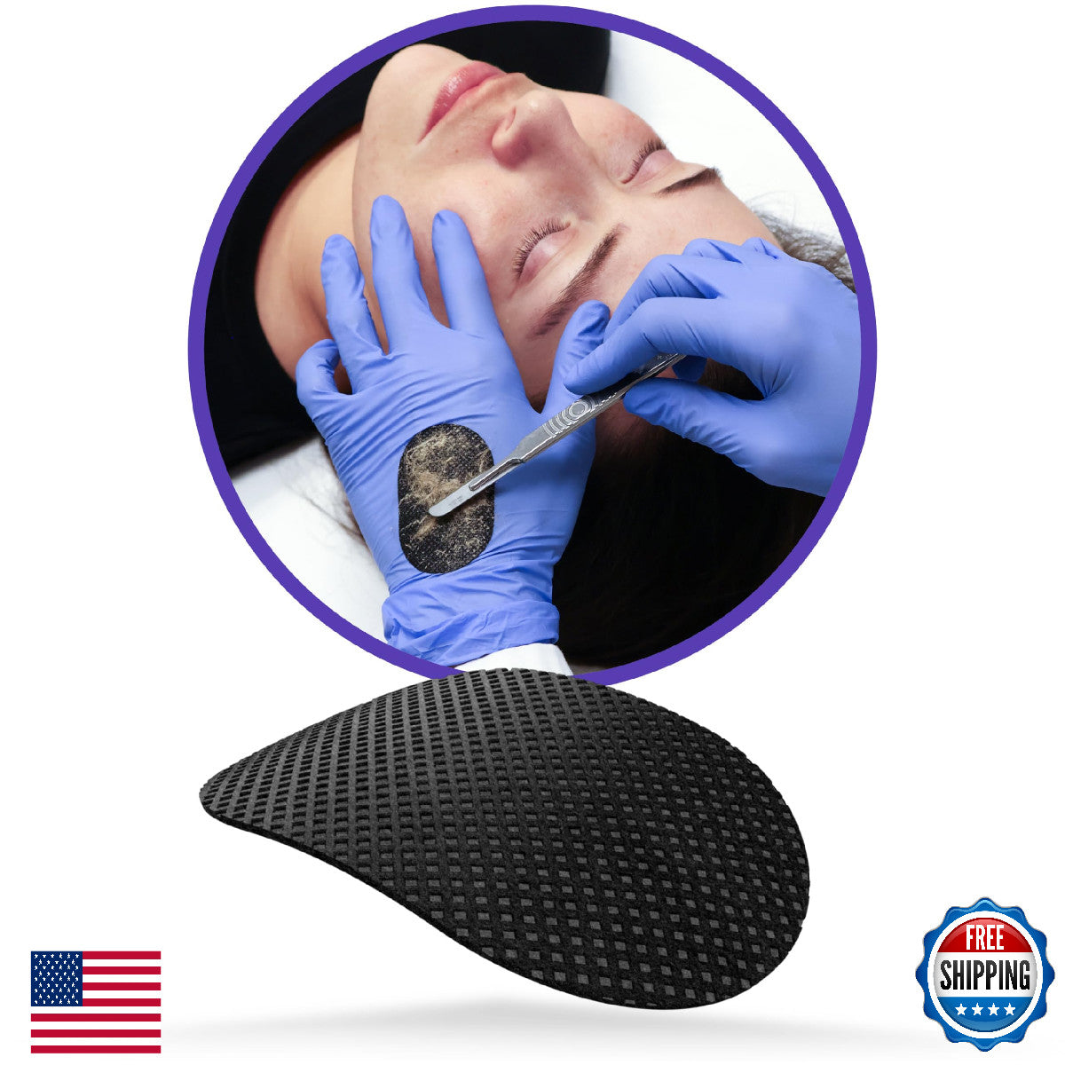 DermaPad Dermaplaning Blade Wiping Pad for Estheticians - 100 Pack
