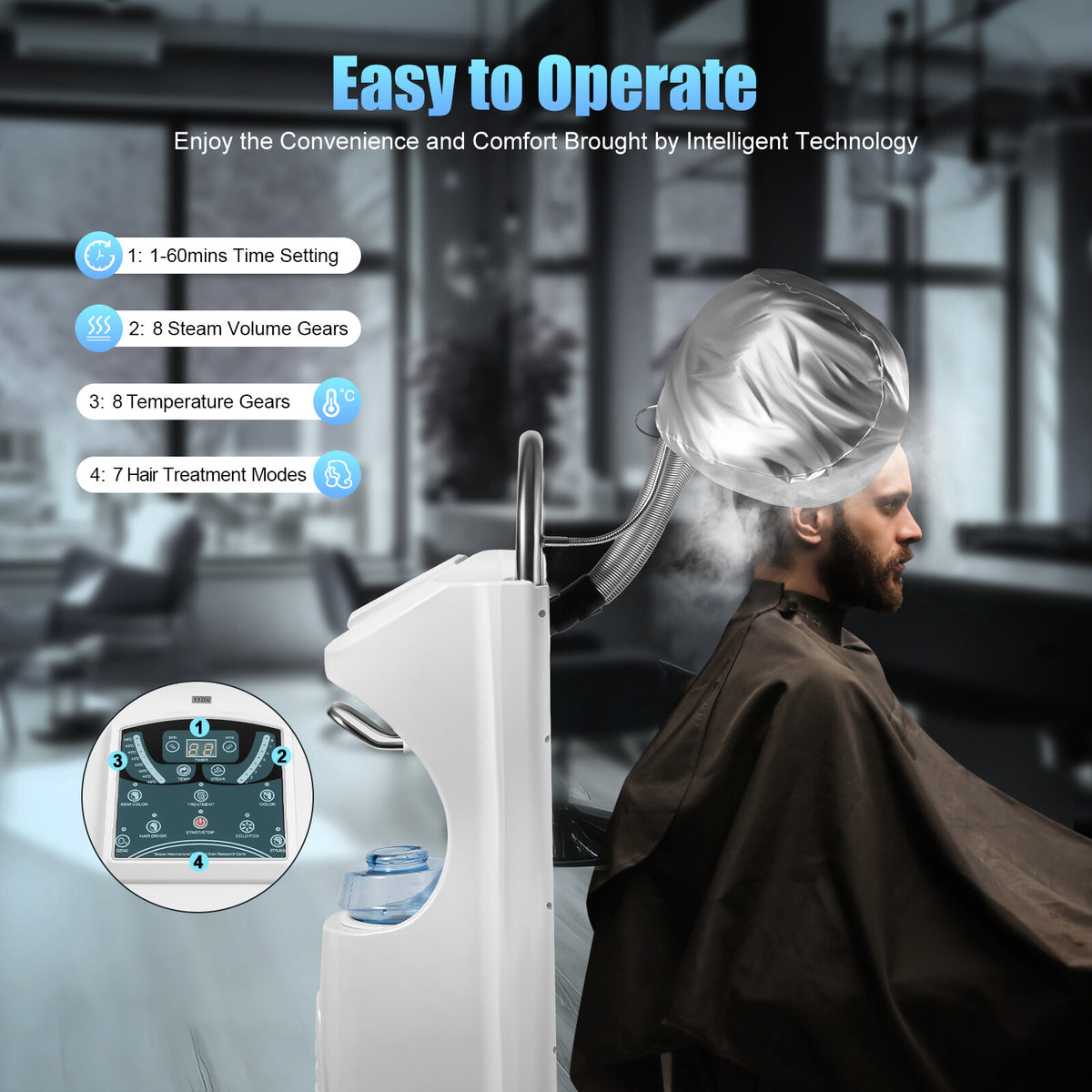 Stand Hair Steamer Machine Oil Treatment 110V