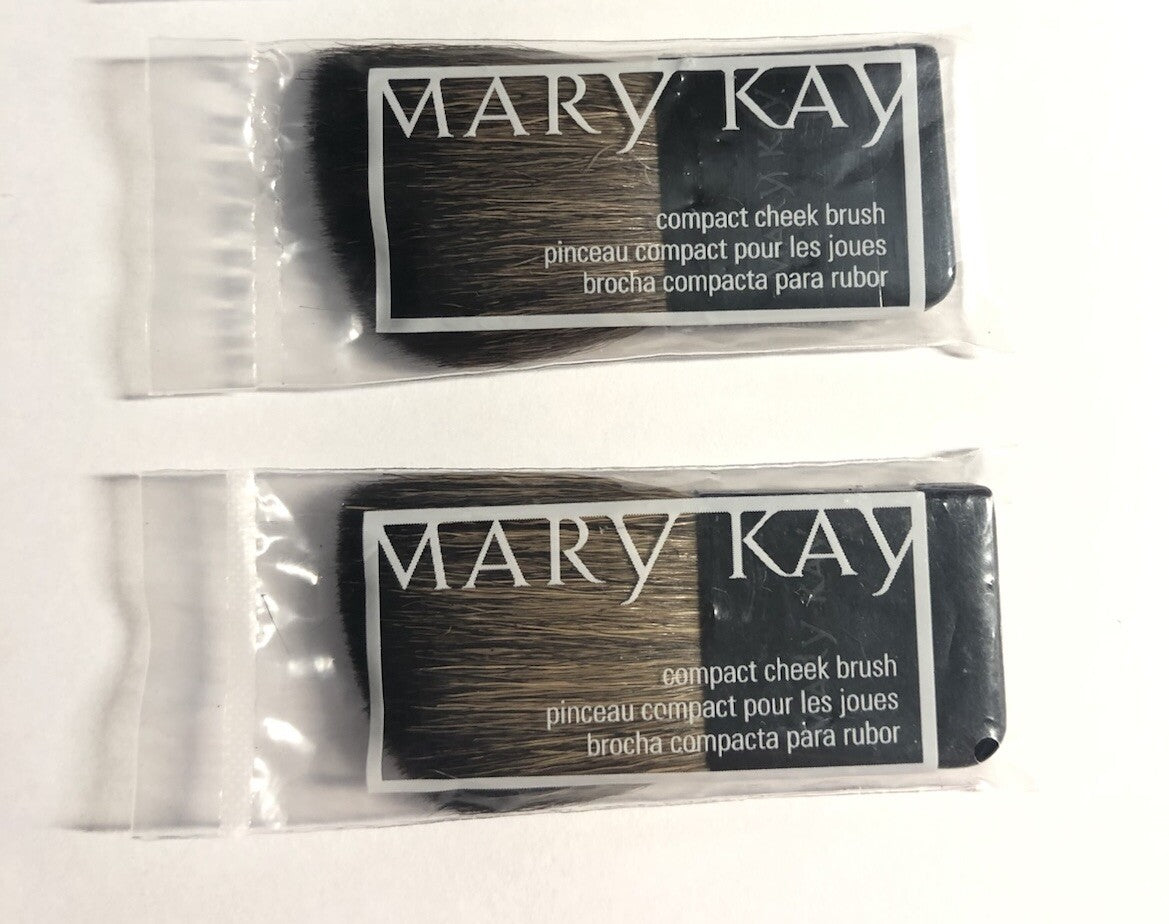 Cheek Blush Brush Set - Travel Compact Applicator Double Pack