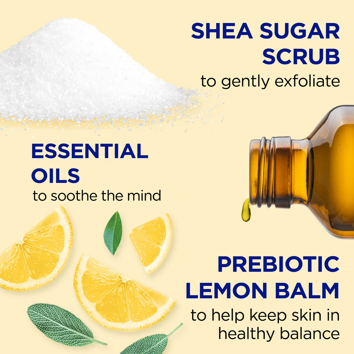 Dr Teal's Shea Sugar Body Scrub with Prebiotic Lemon Balm 19 oz -