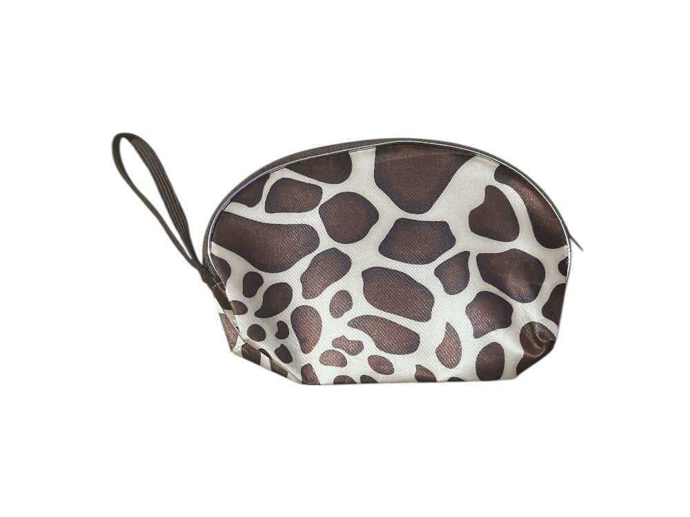 Large Safari Print Zipper Cosmetic Bag with Wristlet - All Purpose Travel Organizer