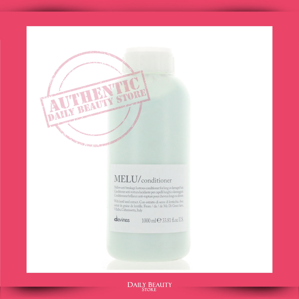 Davines MELU Conditioner 1000ml Hair Repair Moisturizing for Damaged & Long Hair