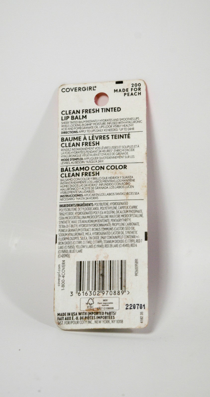 Vegan Tinted Lip Balm #200 Peach Nourishing Lip Care