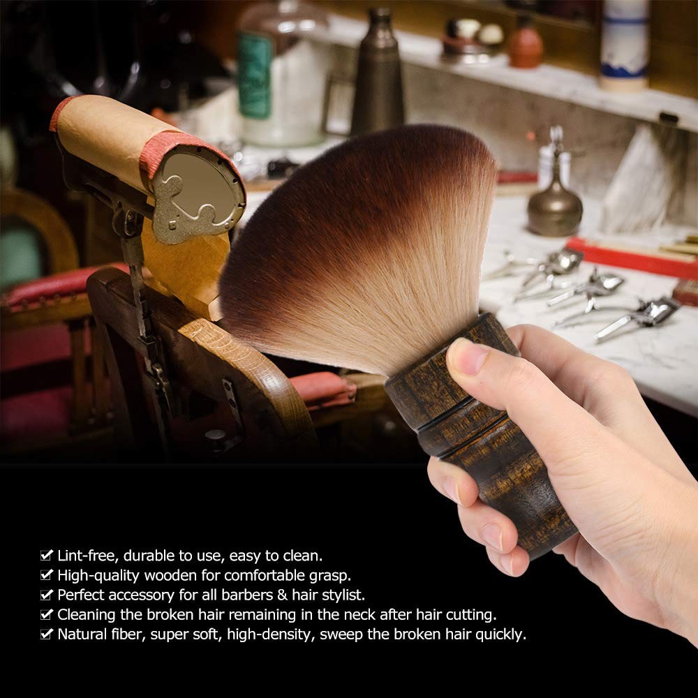 Large Neck Duster Brush for Hair Cutting and Styling - Soft Fiber Barber Tool