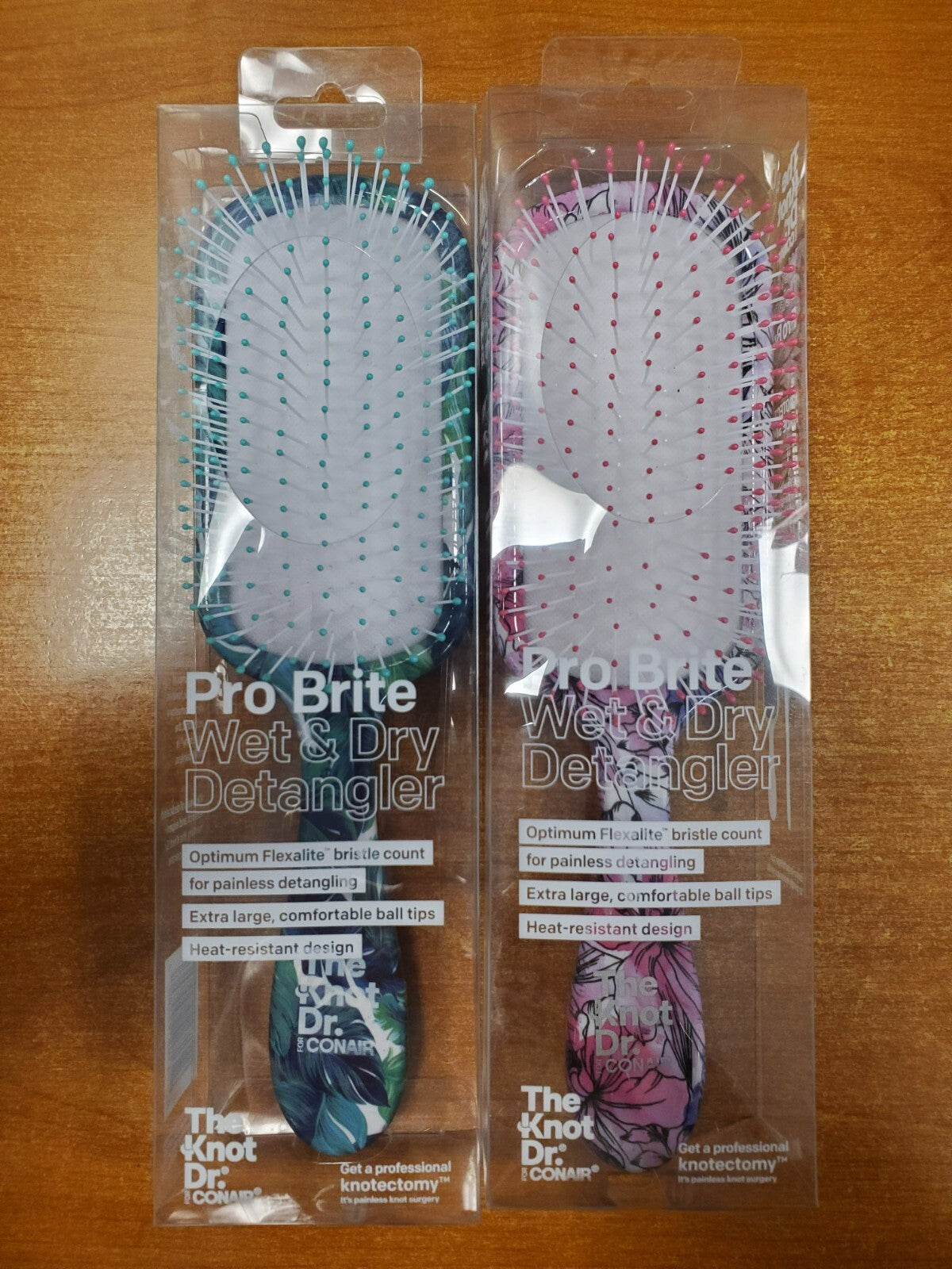 2 Pack Wet & Dry Detangling Hair Brushes - Painless Scalp Massage & Heat-Resistant Design