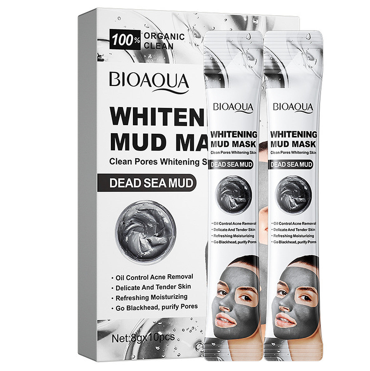 Dead Sea Mud Mask - Oil Control & Blackhead Removal, 8g x 10pcs