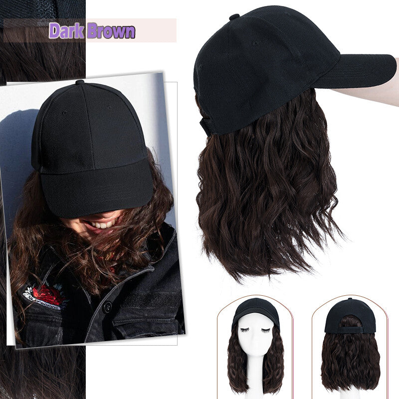 Adjustable Baseball Cap Wig with Hair Piece - Short Long Synthetic Hair