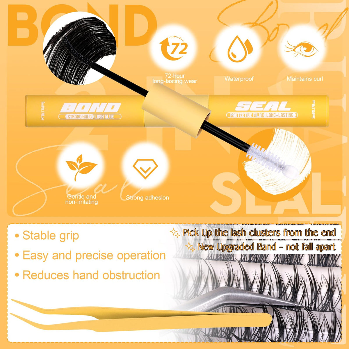 Natural Eyelash Clusters Kit - Wispy Black Lash Extensions for Eyelash Enhancement