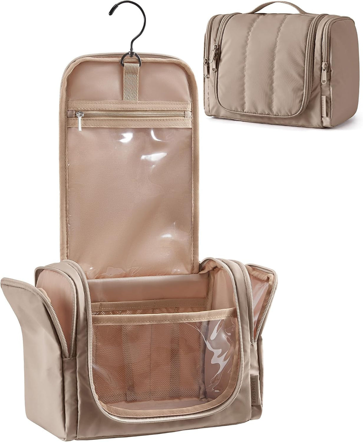 Water-Resistant Travel Toiletry Bag for Women with Hanging Hook – Puffy Organizer