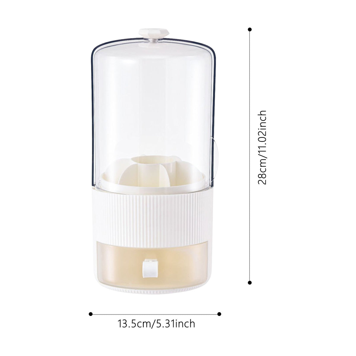 White Makeup Brush Organizer with Cover - Cosmetic Storage Container