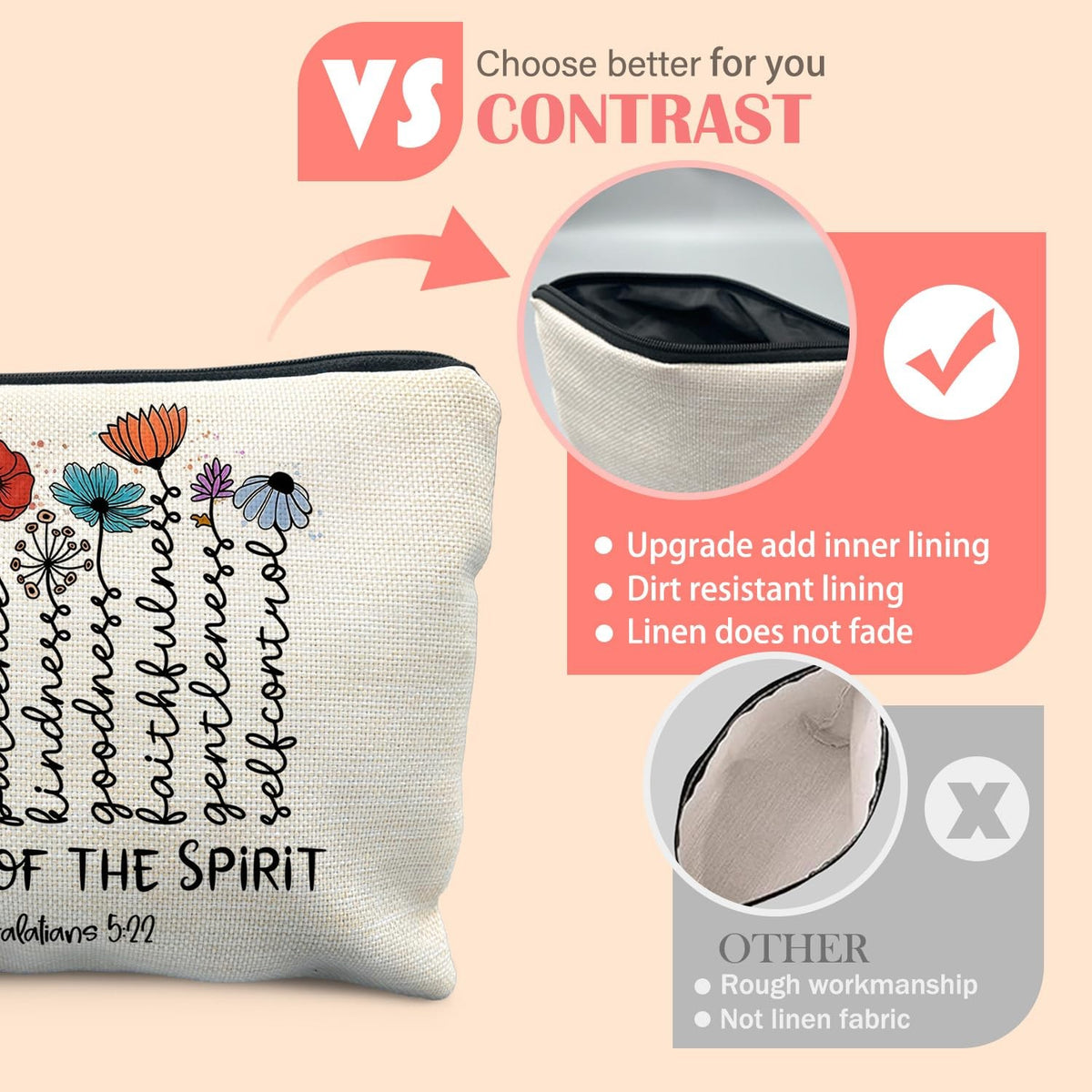 Christian Makeup Bag for Women - Stylish Portable Cosmetic Organizer