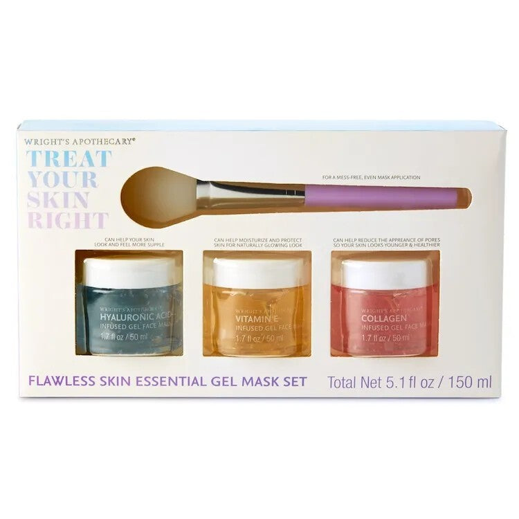 Gel Face Mask Set with Applicator - 3 Bottles