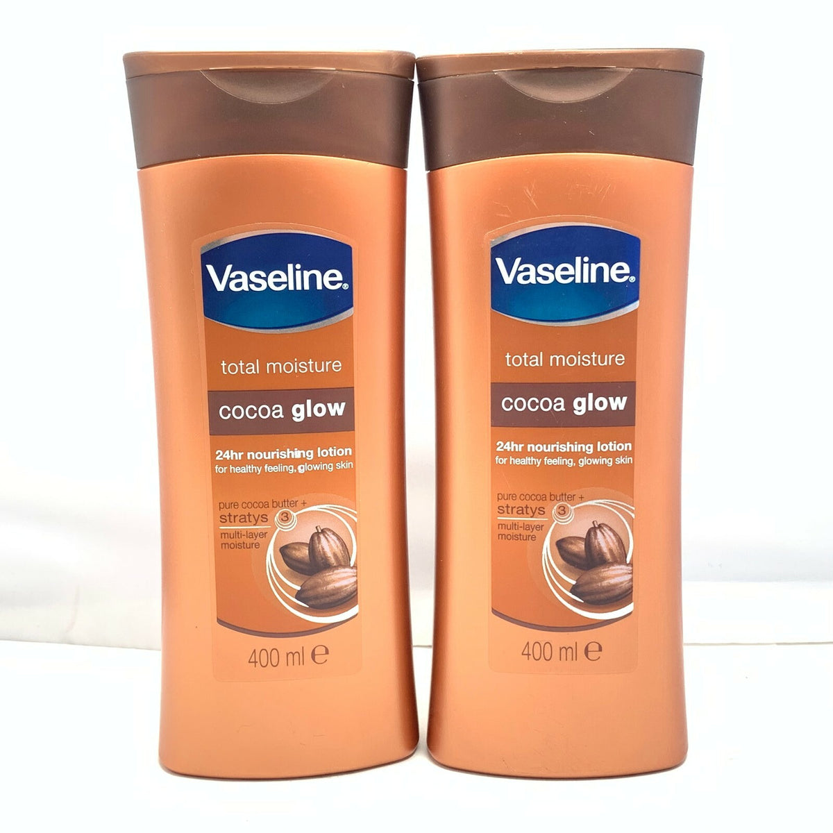 Vaseline Total Moisture Cocoa Glow Lotion 400ml - Pack of 2