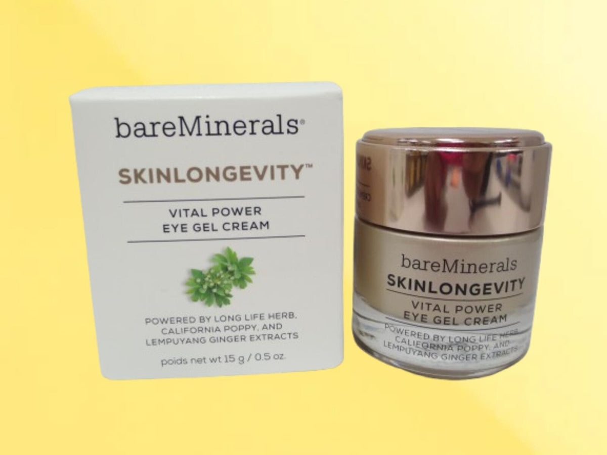 BareMinerals SkinLongevity Vital Power Eye Gel Cream 0.5 oz - Brightening & Hydrating