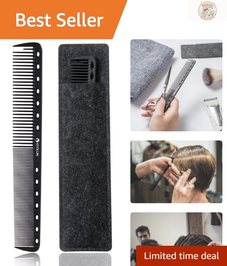 Black Carbon Hair Cutting Comb - Anti-Static & Heat Resistant for Professionals